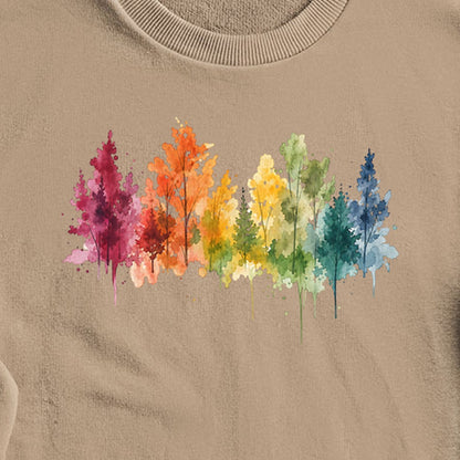 Watercolor Autumn Trees Crewneck Sweatshirt