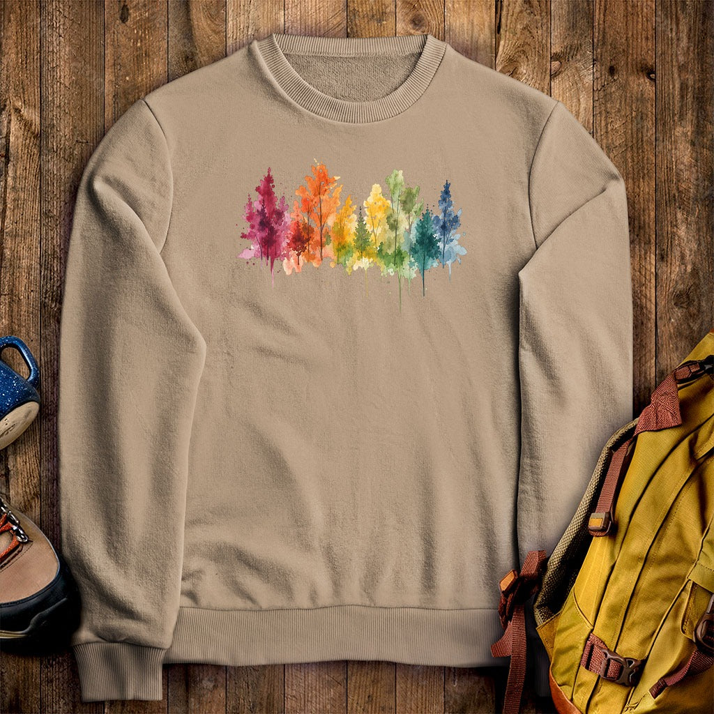 Watercolor Autumn Trees Crewneck Sweatshirt