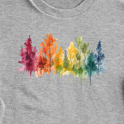 Watercolor Autumn Trees Crewneck Sweatshirt