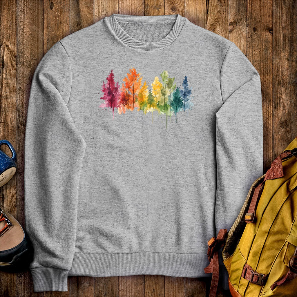 Watercolor Autumn Trees Crewneck Sweatshirt