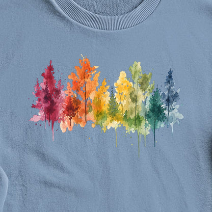 Watercolor Autumn Trees Crewneck Sweatshirt
