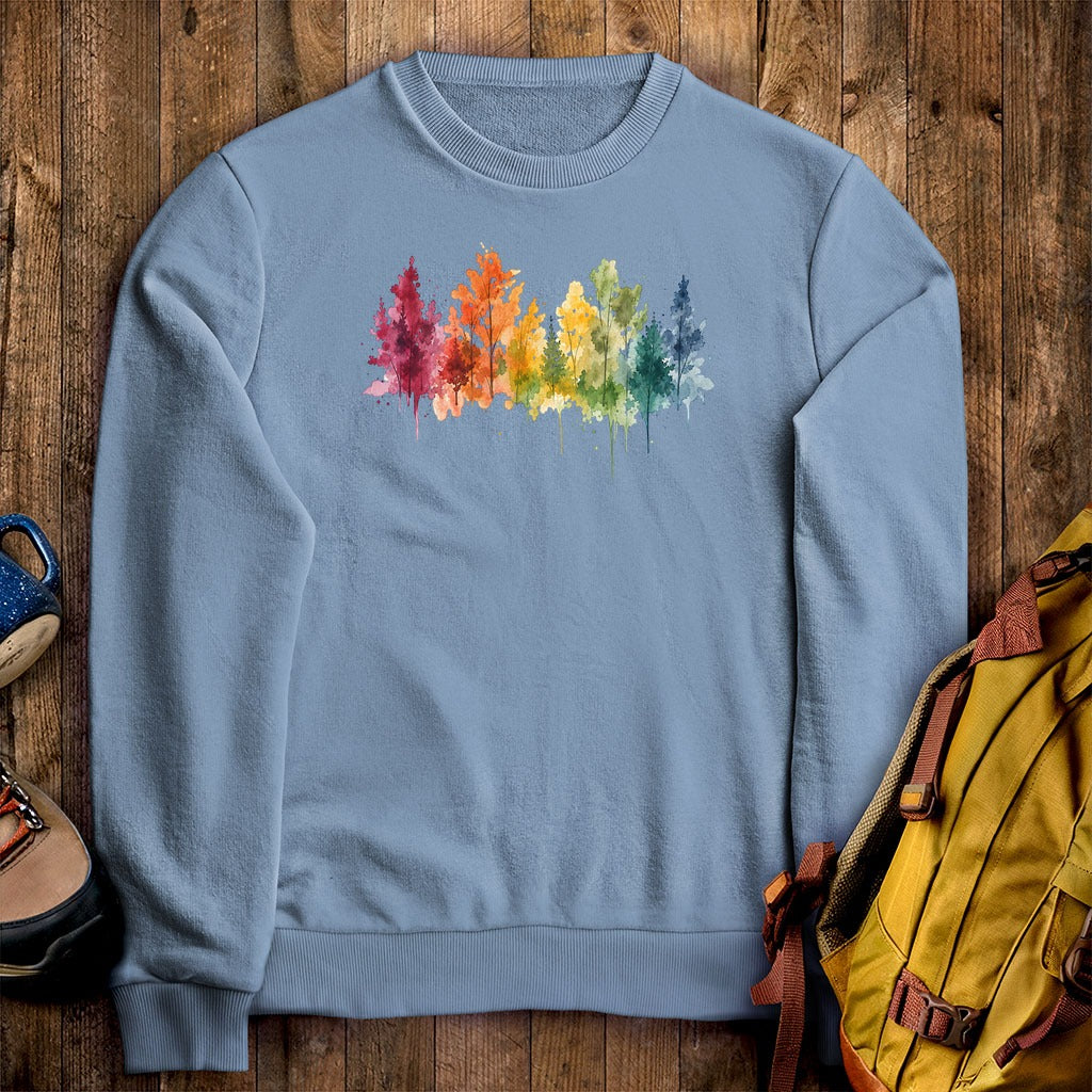 Watercolor Autumn Trees Crewneck Sweatshirt