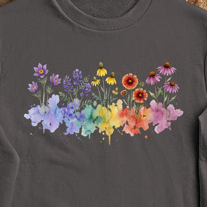 Watercolor Badlands Wildflowers Crewneck Sweatshirt