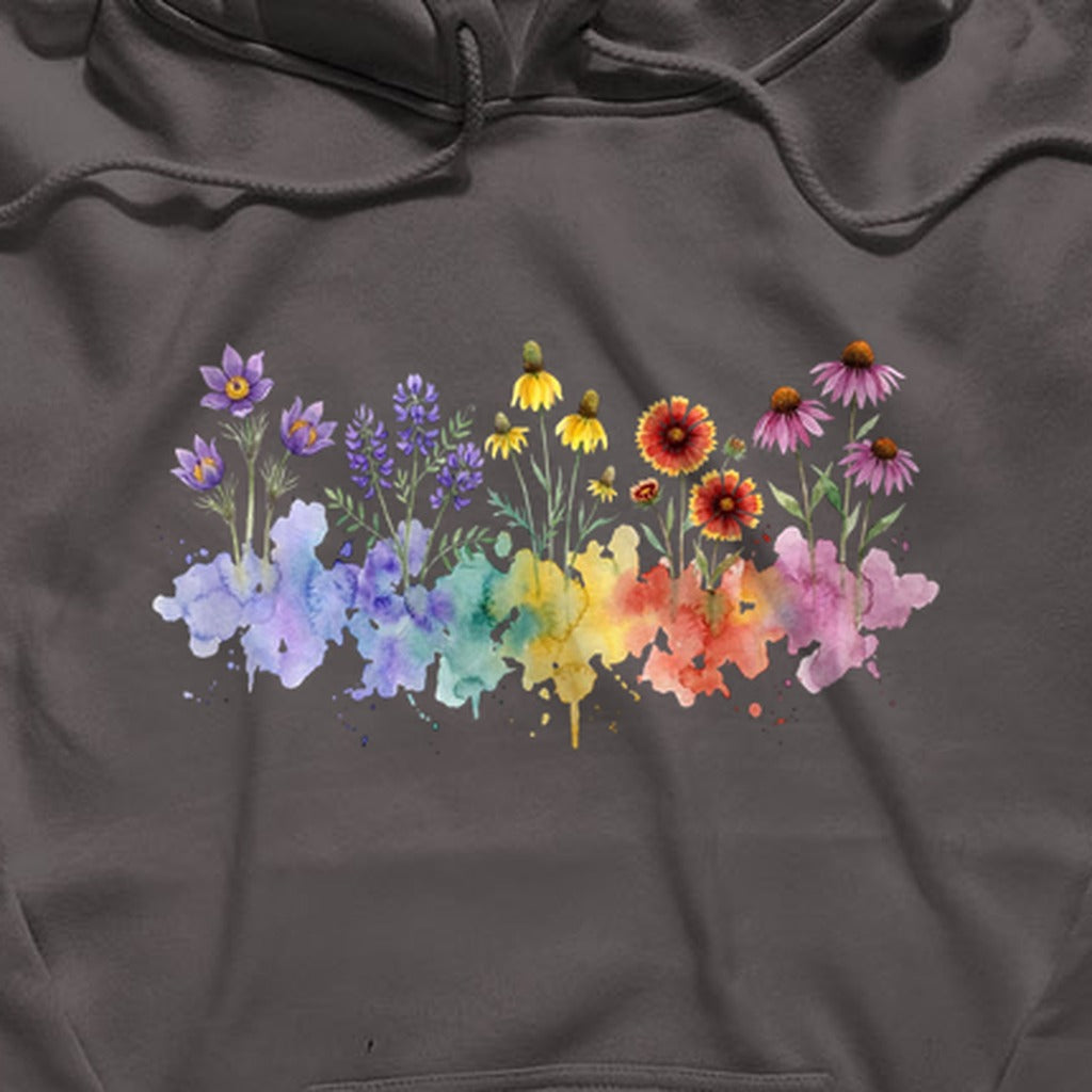 Watercolor Badlands Wildflowers Hoodie