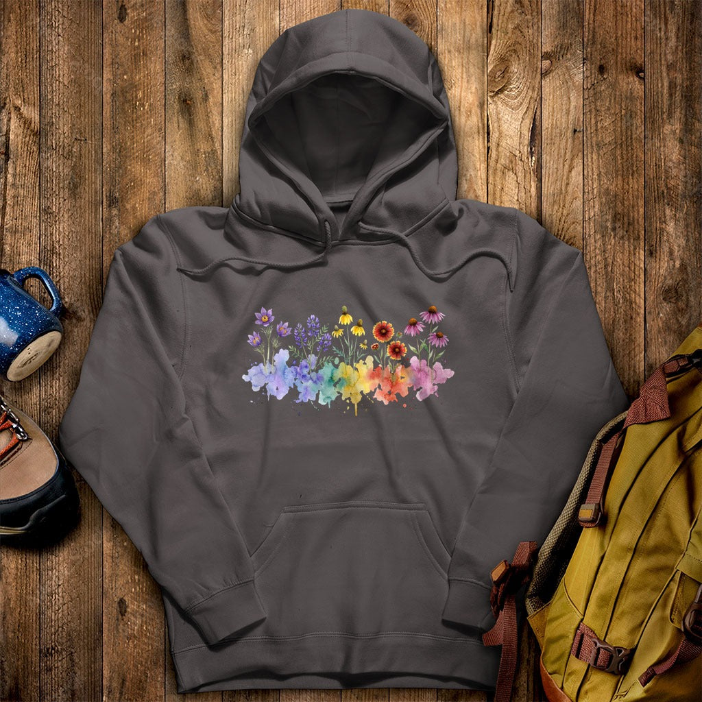 Watercolor Badlands Wildflowers Hoodie