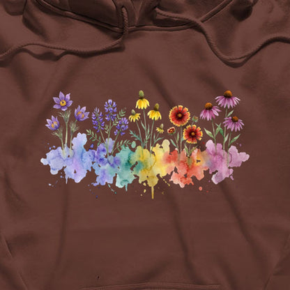 Watercolor Badlands Wildflowers Hoodie