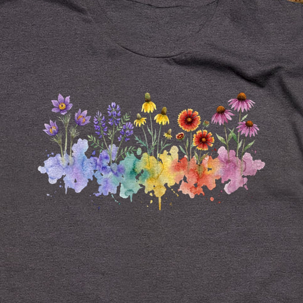 Watercolor Badlands Wildflowers T-Shirt