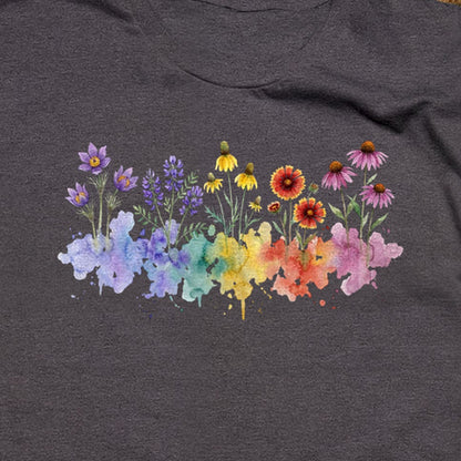 Watercolor Badlands Wildflowers T-Shirt