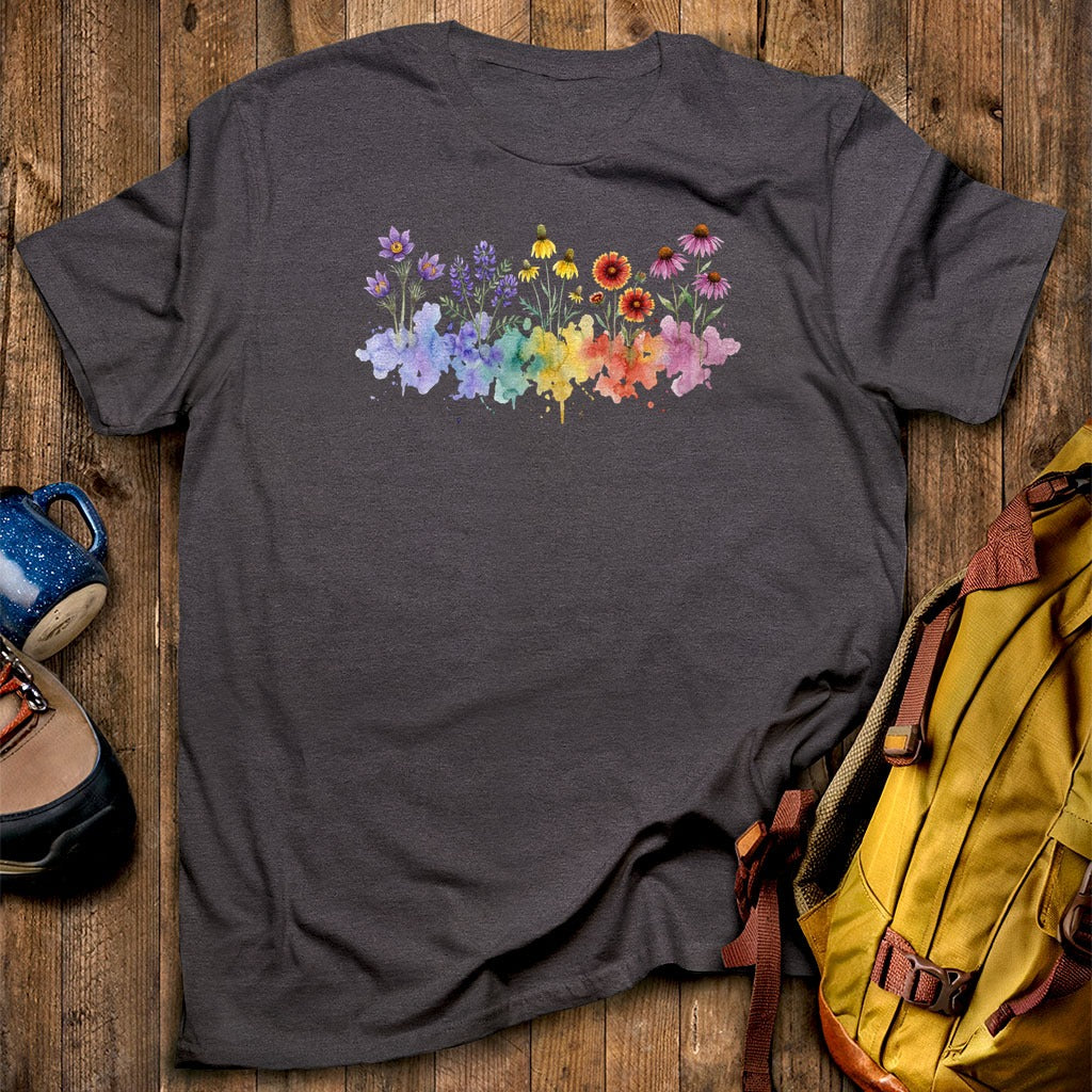 Watercolor Badlands Wildflowers T-Shirt