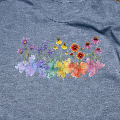 Watercolor Badlands Wildflowers T-Shirt