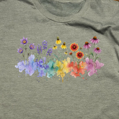 Watercolor Badlands Wildflowers T-Shirt