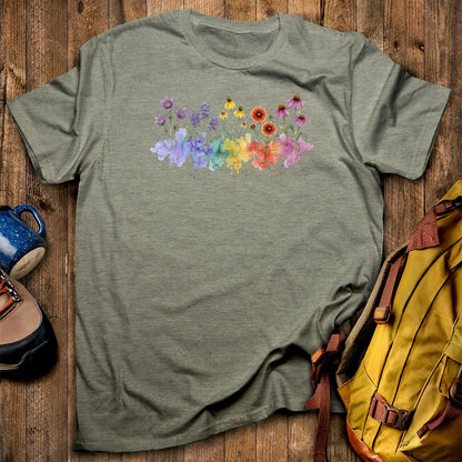 Watercolor Badlands Wildflowers T-Shirt
