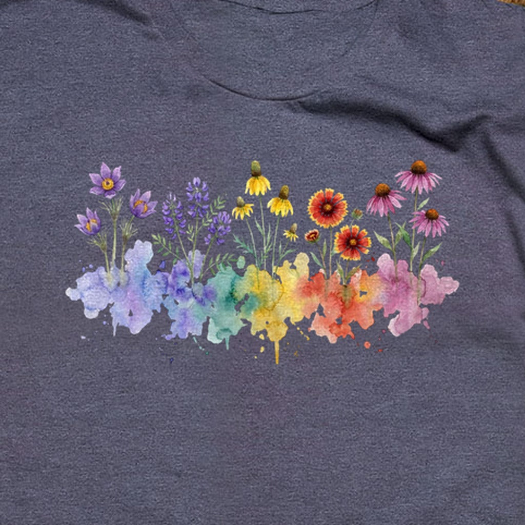 Watercolor Badlands Wildflowers T-Shirt