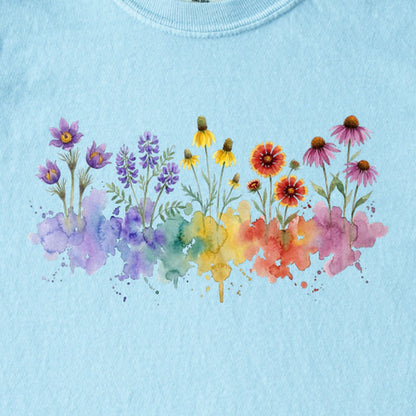 Watercolor Badlands Wildflowers Kids Cotton T-Shirt