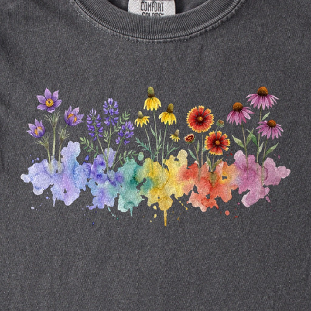 Watercolor Badlands Wildflowers Kids Cotton T-Shirt
