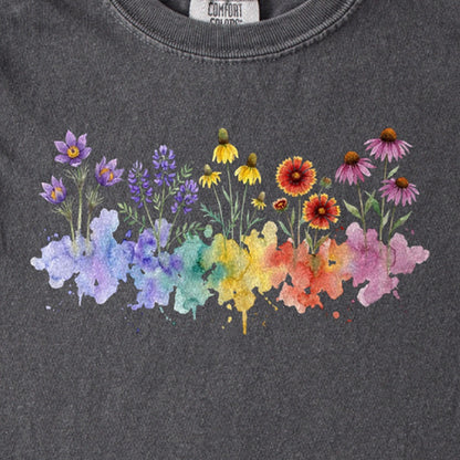 Watercolor Badlands Wildflowers Kids Cotton T-Shirt