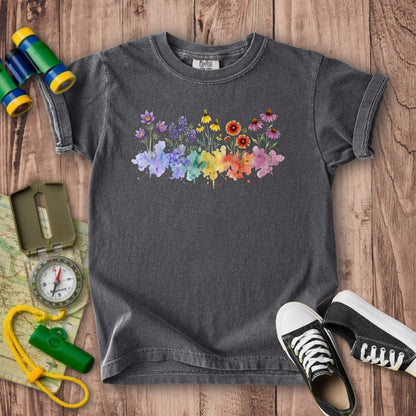 Watercolor Badlands Wildflowers Kids Cotton T-Shirt