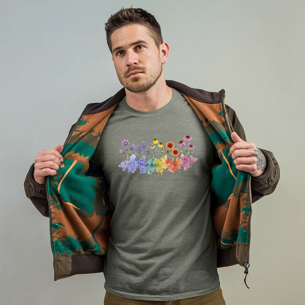 Watercolor Badlands Wildflowers T-Shirt