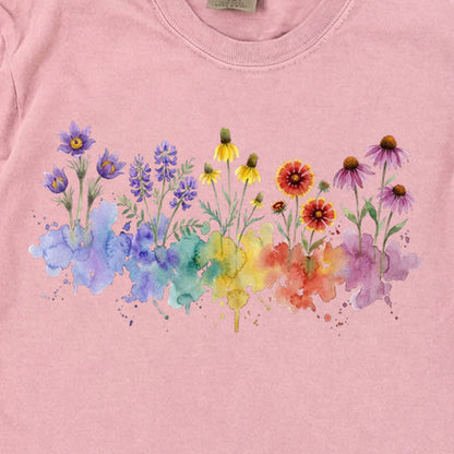 Watercolor Badlands Wildflowers Premium Long Sleeve