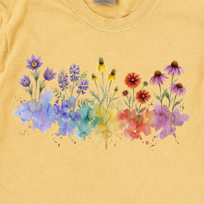 Watercolor Badlands Wildflowers Premium Long Sleeve
