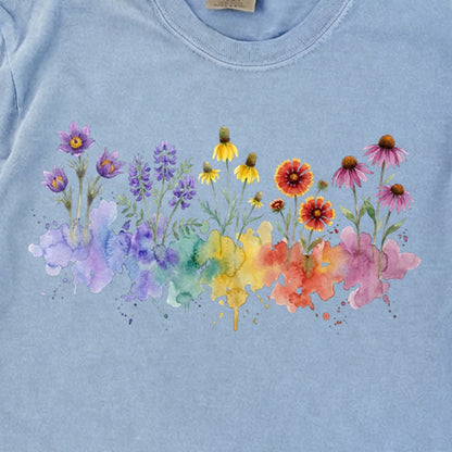 Watercolor Badlands Wildflowers Premium Long Sleeve