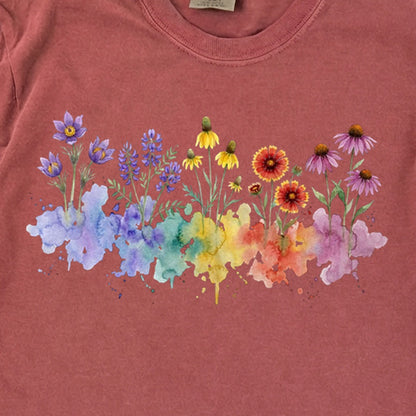 Watercolor Badlands Wildflowers Premium Long Sleeve