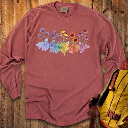 Watercolor Badlands Wildflowers Premium Long Sleeve