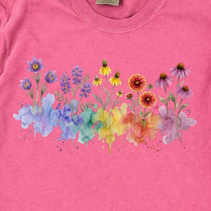 Watercolor Badlands Wildflowers Premium Long Sleeve