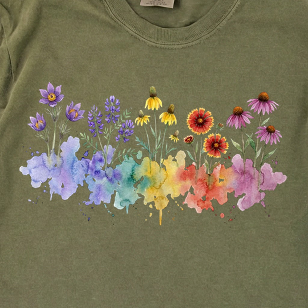 Watercolor Badlands Wildflowers Premium Long Sleeve