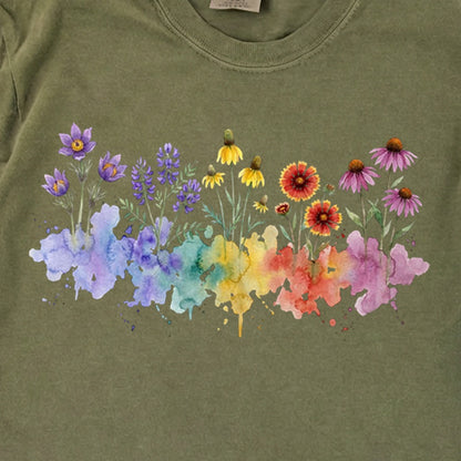 Watercolor Badlands Wildflowers Premium Long Sleeve