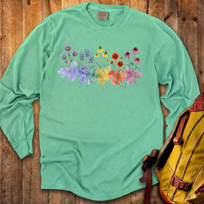 Watercolor Badlands Wildflowers Premium Long Sleeve