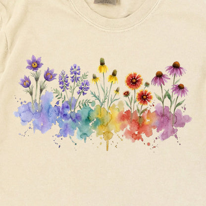 Watercolor Badlands Wildflowers Premium Long Sleeve