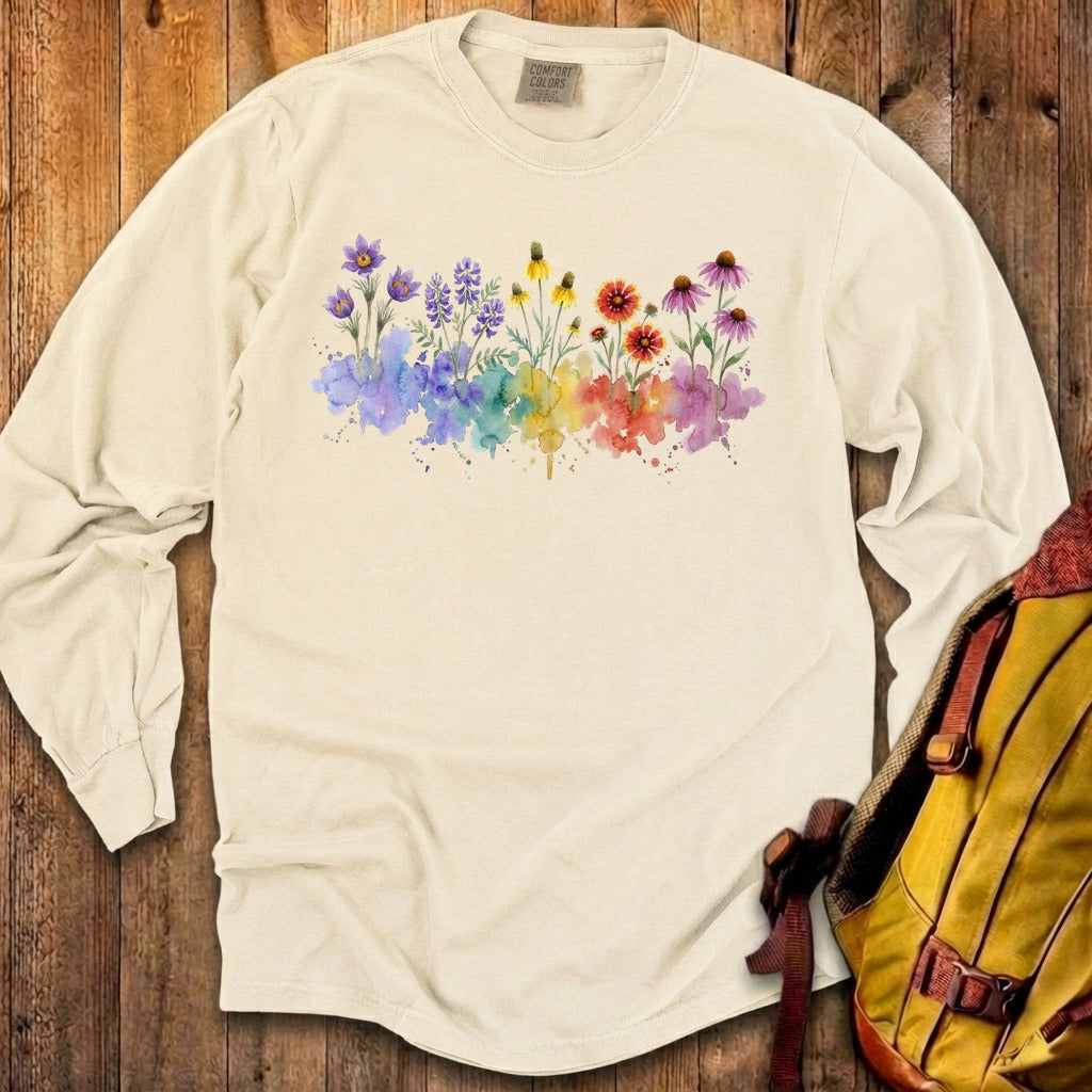 Watercolor Badlands Wildflowers Premium Long Sleeve