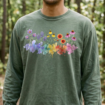Watercolor Badlands Wildflowers Premium Long Sleeve
