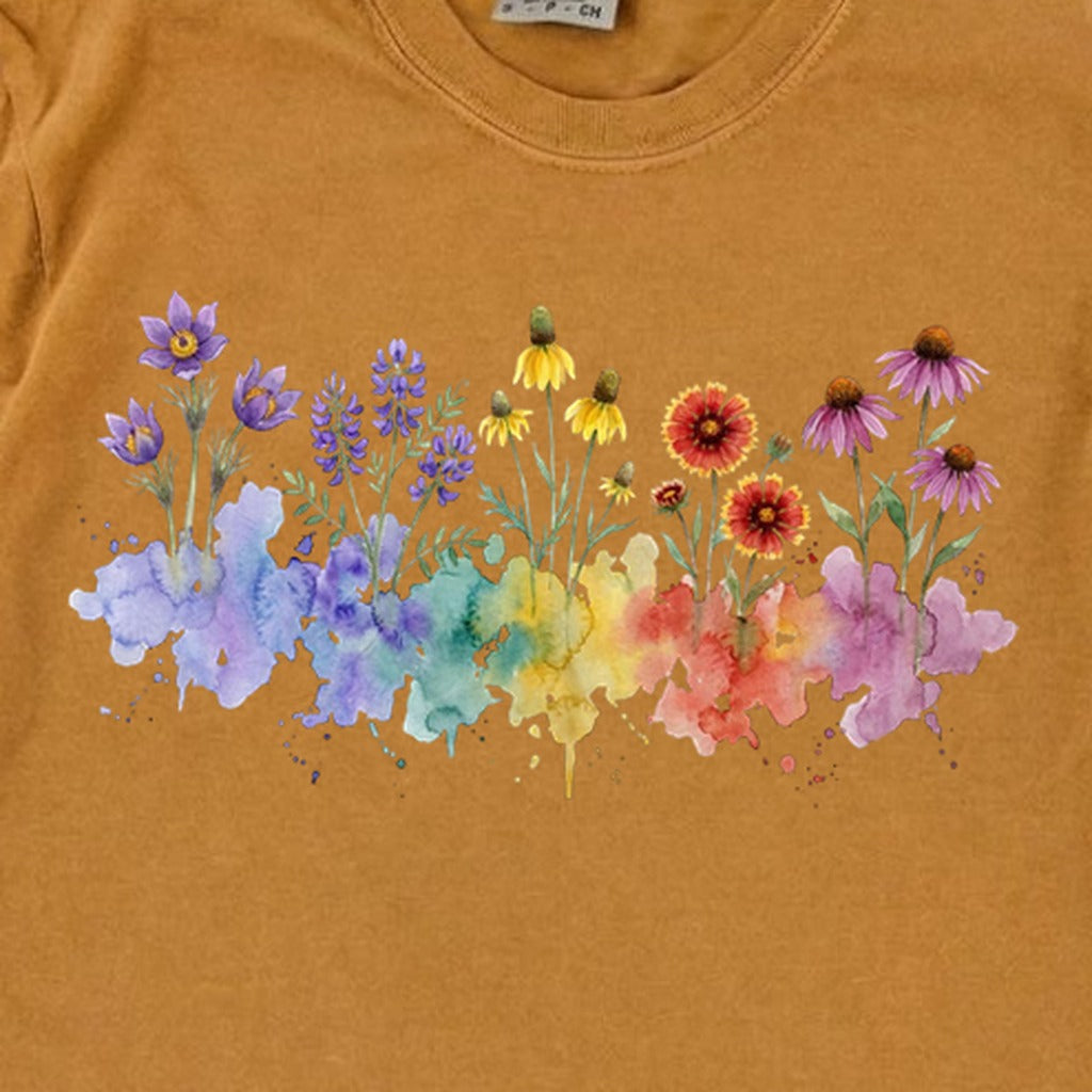 Watercolor Badlands Wildflowers Premium Long Sleeve