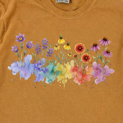Watercolor Badlands Wildflowers Premium Long Sleeve