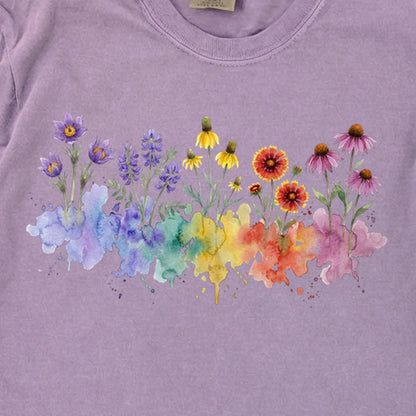 Watercolor Badlands Wildflowers Premium Long Sleeve