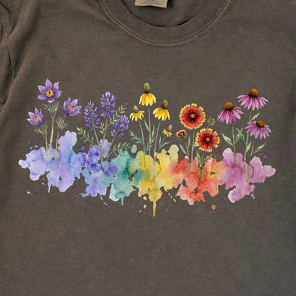 Watercolor Badlands Wildflowers Premium Long Sleeve