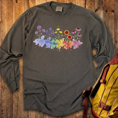 Watercolor Badlands Wildflowers Premium Long Sleeve