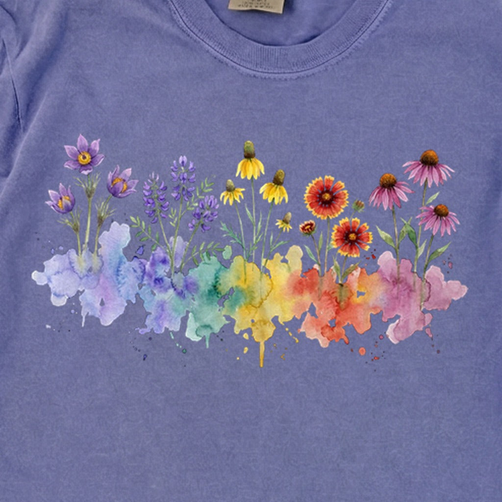 Watercolor Badlands Wildflowers Premium Long Sleeve