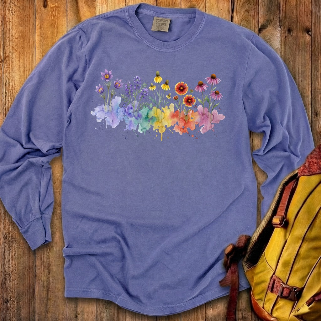 Watercolor Badlands Wildflowers Premium Long Sleeve