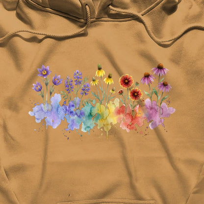 Watercolor Badlands Wildflowers Hoodie