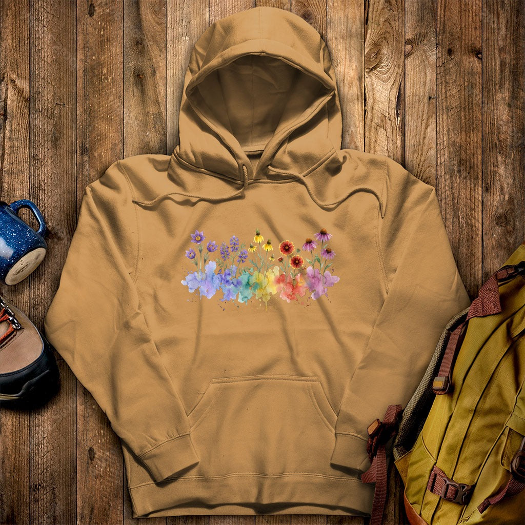 Watercolor Badlands Wildflowers Hoodie