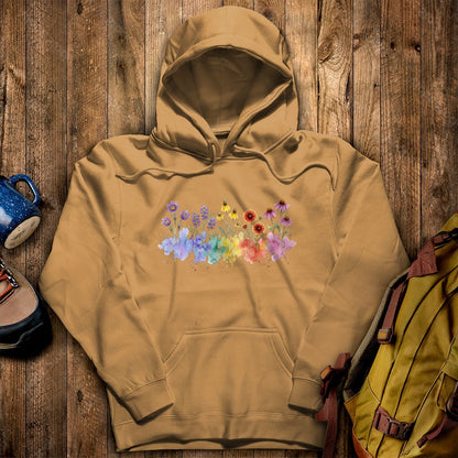 Watercolor Badlands Wildflowers Hoodie