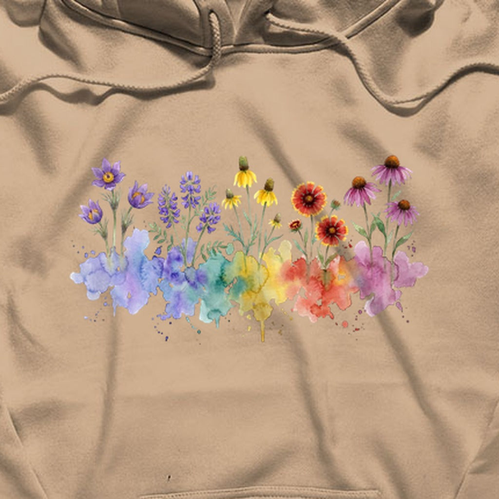 Watercolor Badlands Wildflowers Hoodie