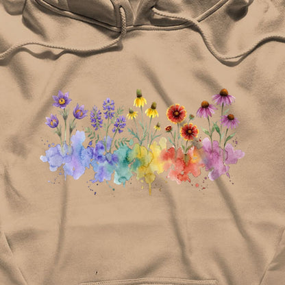 Watercolor Badlands Wildflowers Hoodie