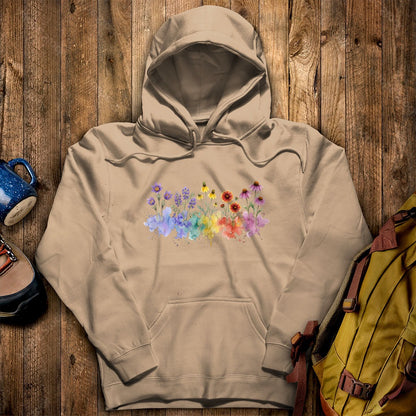 Watercolor Badlands Wildflowers Hoodie