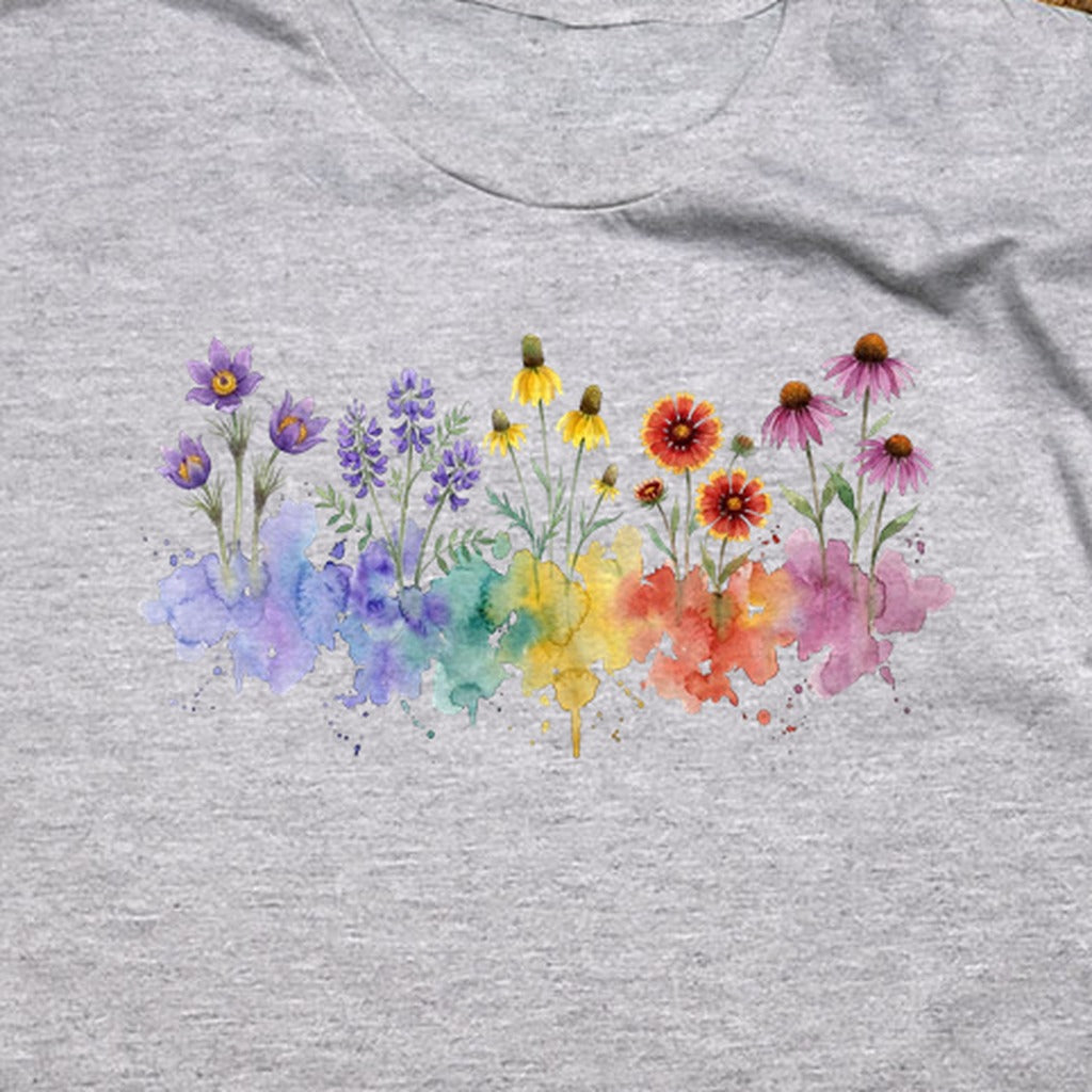 Watercolor Badlands Wildflowers T-Shirt