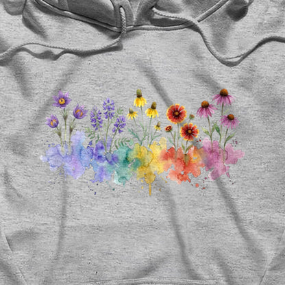 Watercolor Badlands Wildflowers Hoodie