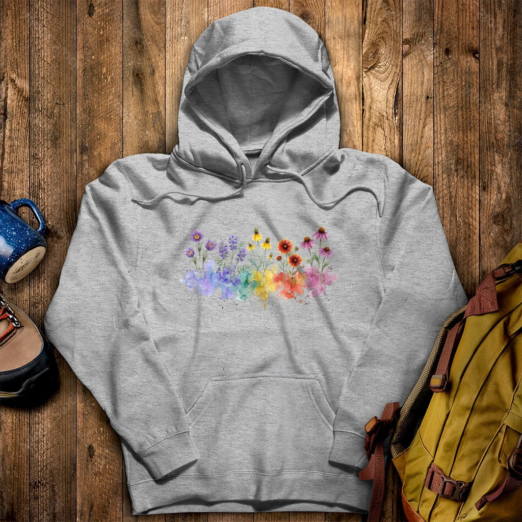 Watercolor Badlands Wildflowers Hoodie
